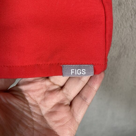 Figs Scrub Top Women's XXL Insiza Slim Mandarin Collar Top Classic Red - Picture 7 of 13